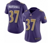 Women's Baltimore Ravens #37 Iman Marshall Limited Purple Rush Vapor Untouchable Football Jersey