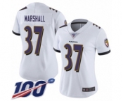Women's Baltimore Ravens #37 Iman Marshall White Vapor Untouchable Limited Player 100th Season Football Jersey