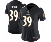Women's Baltimore Ravens #39 Tyler Ervin Black Alternate Vapor Untouchable Limited Player Football Jersey