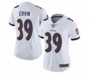 Women's Baltimore Ravens #39 Tyler Ervin White Vapor Untouchable Limited Player Football Jersey