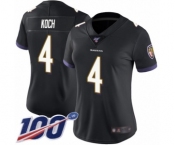 Women's Baltimore Ravens #4 Sam Koch Black Alternate Vapor Untouchable Limited Player 100th Season Football Jersey