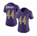 Women's Baltimore Ravens #44 Marlon Humphrey Limited Purple Rush Vapor Untouchable Football Jersey