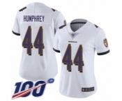 Women's Baltimore Ravens #44 Marlon Humphrey White Vapor Untouchable Limited Player 100th Season Football Jersey