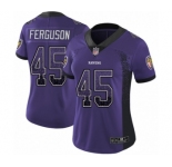 Women's Baltimore Ravens #45 Jaylon Ferguson Limited Purple Rush Drift Fashion Football Jersey