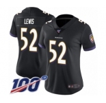 Women's Baltimore Ravens #52 Ray Lewis Black Alternate Vapor Untouchable Limited Player 100th Season Football Jersey
