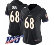 Women's Baltimore Ravens #68 Matt Skura Black Alternate Vapor Untouchable Limited Player 100th Season Football Jersey