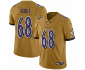 Women's Baltimore Ravens #68 Matt Skura Limited Gold Inverted Legend Football Jersey