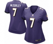 Women's Baltimore Ravens #7 Trace McSorley Game Purple Team Color Football Jersey