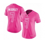 Women's Baltimore Ravens #7 Trace McSorley Limited Pink Rush Fashion Football Jersey