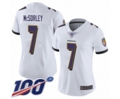 Women's Baltimore Ravens #7 Trace McSorley White Vapor Untouchable Limited Player 100th Season Football Jersey