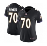 Women's Baltimore Ravens #70 Ben Powers Black Alternate Vapor Untouchable Limited Player Football Jersey