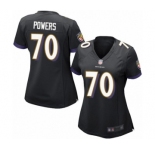 Women's Baltimore Ravens #70 Ben Powers Game Black Alternate Football Jersey