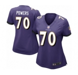 Women's Baltimore Ravens #70 Ben Powers Game Purple Team Color Football Jersey