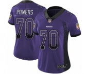 Women's Baltimore Ravens #70 Ben Powers Limited Purple Rush Drift Fashion Football Jersey