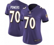 Women's Baltimore Ravens #70 Ben Powers Purple Team Color Vapor Untouchable Limited Player Football Jersey