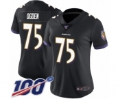 Women's Baltimore Ravens #75 Jonathan Ogden Black Alternate Vapor Untouchable Limited Player 100th Season Football Jersey