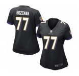 Women's Baltimore Ravens #77 Bradley Bozeman Game Black Alternate Football Jersey