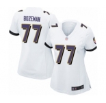 Women's Baltimore Ravens #77 Bradley Bozeman Game White Football Jersey