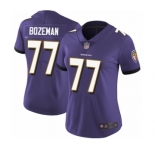 Women's Baltimore Ravens #77 Bradley Bozeman Purple Team Color Vapor Untouchable Limited Player Football Jersey