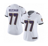 Women's Baltimore Ravens #77 Bradley Bozeman White Vapor Untouchable Limited Player Football Jersey