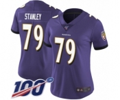 Women's Baltimore Ravens #79 Ronnie Stanley Purple Team Color Vapor Untouchable Limited Player 100th Season Football Jersey