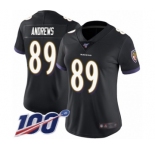 Women's Baltimore Ravens #89 Mark Andrews Black Alternate Vapor Untouchable Limited Player 100th Season Football Jersey