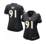 Women's Baltimore Ravens #91 Shane Ray Game Black Alternate Football Jersey