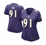 Women's Baltimore Ravens #91 Shane Ray Game Purple Team Color Football Jersey