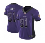 Women's Baltimore Ravens #91 Shane Ray Limited Purple Rush Drift Fashion Football Jersey