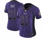 Women's Baltimore Ravens #91 Shane Ray Limited Purple Rush Drift Fashion Football Jersey