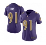 Women's Baltimore Ravens #91 Shane Ray Limited Purple Rush Vapor Untouchable Football Jersey