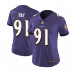 Women's Baltimore Ravens #91 Shane Ray Purple Team Color Vapor Untouchable Limited Player Football Jersey