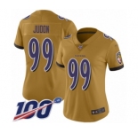 Women's Baltimore Ravens #99 Matt Judon Limited Gold Inverted Legend 100th Season Football Jersey