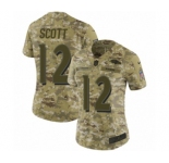 Women's Nike Baltimore Ravens #12 Jaleel Scott Limited Camo 2018 Salute to Service NFL Jersey