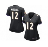 Women's Nike Baltimore Ravens #12 Mike Wallace Limited Black Alternate NFL Jersey