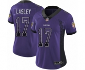 Women's Nike Baltimore Ravens #17 Jordan Lasley Limited Purple Rush Drift Fashion NFL Jersey