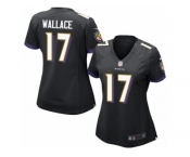 Women's Nike Baltimore Ravens #17 Mike Wallace Limited Black Alternate NFL Jersey