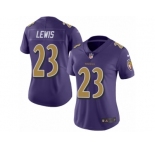 Women's Nike Baltimore Ravens #23 Kendrick Lewis Limited Purple Rush NFL Jersey