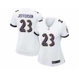 Women's Nike Baltimore Ravens #23 Tony Jefferson Game White NFL Jersey