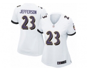 Women's Nike Baltimore Ravens #23 Tony Jefferson Game White NFL Jersey