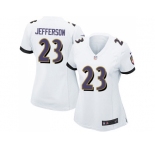 Women's Nike Baltimore Ravens #23 Tony Jefferson White Stitched NFL New Elite Jersey
