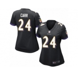 Women's Nike Baltimore Ravens #24 Brandon Carr Limited Black Alternate NFL Jersey