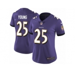 Women's Nike Baltimore Ravens #25 Tavon Young Vapor Untouchable Limited Purple Team Color NFL Jersey