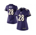 Women's Nike Baltimore Ravens #28 Terrance West Limited Purple Team Color NFL Jersey