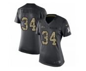 Women's Nike Baltimore Ravens #34 Lorenzo Taliaferro Limited Black 2016 Salute to Service NFL Jersey
