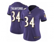 Women's Nike Baltimore Ravens #34 Lorenzo Taliaferro Vapor Untouchable Limited Purple Team Color NFL Jersey