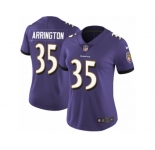 Women's Nike Baltimore Ravens #35 Kyle Arrington Limited Purple Team Color NFL Jersey