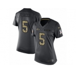 Women's Nike Baltimore Ravens #5 Joe Flacco Limited Black 2016 Salute to Service NFL Jersey