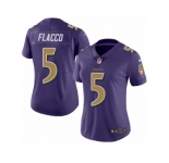 Women's Nike Baltimore Ravens #5 Joe Flacco Limited Purple Rush NFL Jersey