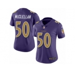 Women's Nike Baltimore Ravens #50 Albert McClellan Limited Purple Rush NFL Jersey